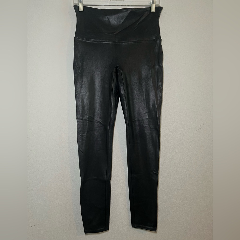Spanx Faux Leather Leggings Black Size XL 30” Inseam High Waist - Picture 4 of 6